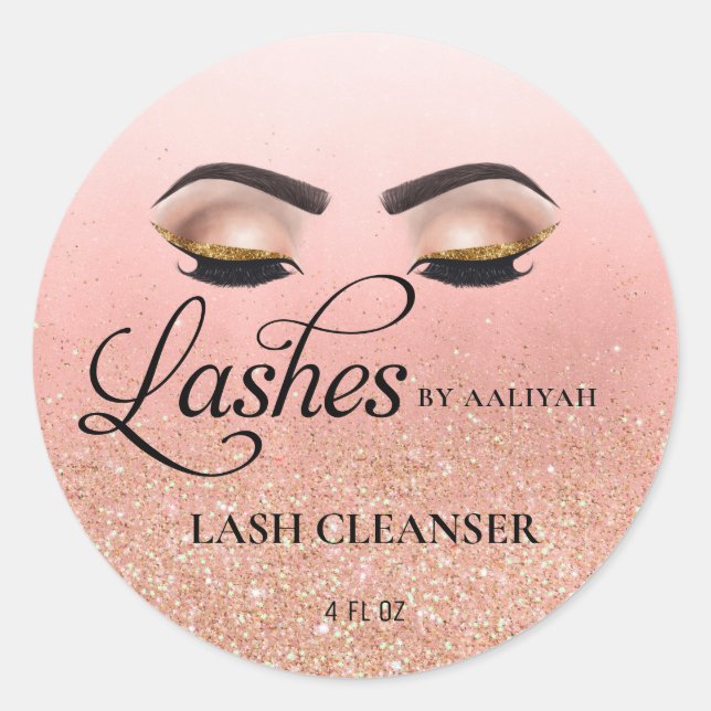 Adesivo Redondo Peach Bronze Glitter Lash Bath Cleanser (Frente)