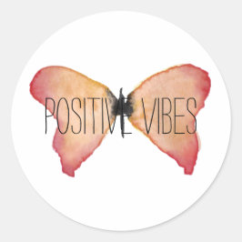 Adesivo Redondo Peach Butterfly