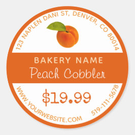 Adesivo Redondo Peach Cobbler — Vinheta redonda