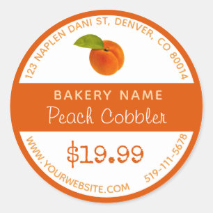 Adesivo Redondo Peach Cobbler — Vinheta redonda