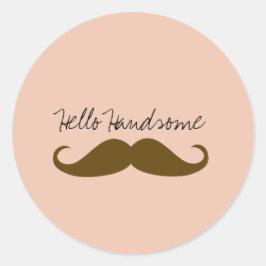 Adesivo Redondo Peach Cream Brown Mustache