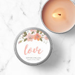 Adesivo Redondo Peach Delicate Floral Weding Love<br><div class="desc">Este adesivo redondo Delicate Floral Love apresenta uma delicada cor-de-água floral e a palavra "Amor" no tradicional roteiro de pincel de pêssego que é perfeito para um casamento. Veja aqui os carimbos de convite e de postagem correspondentes https://www.zazzle.com/collections/peach_delicate_floral_wedding_and_celebrations-119860367950893686?rf=238364477188679314 Personalize-o com seus detalhes substituindo o texto de marcador de posição. Para...</div>