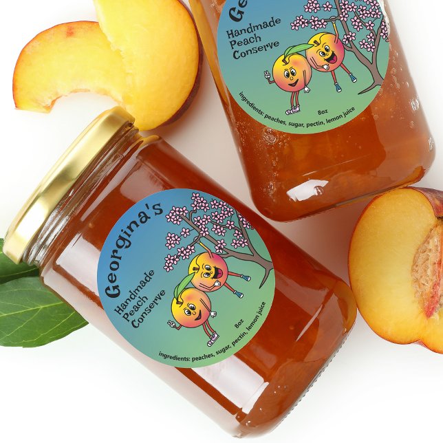 Adesivo Redondo Peach Pals Engraçado Cartoon Jam Pie e muito mais (Criador carregado)