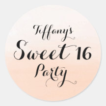 Peach Pastel Ombre Sweet 16 Sticker
