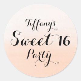 Adesivo Redondo Peach Pastel Ombre Sweet 16 Sticker