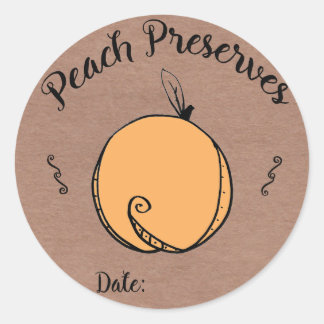 Adesivo Redondo Peach Preserve Sticker com espaço para data