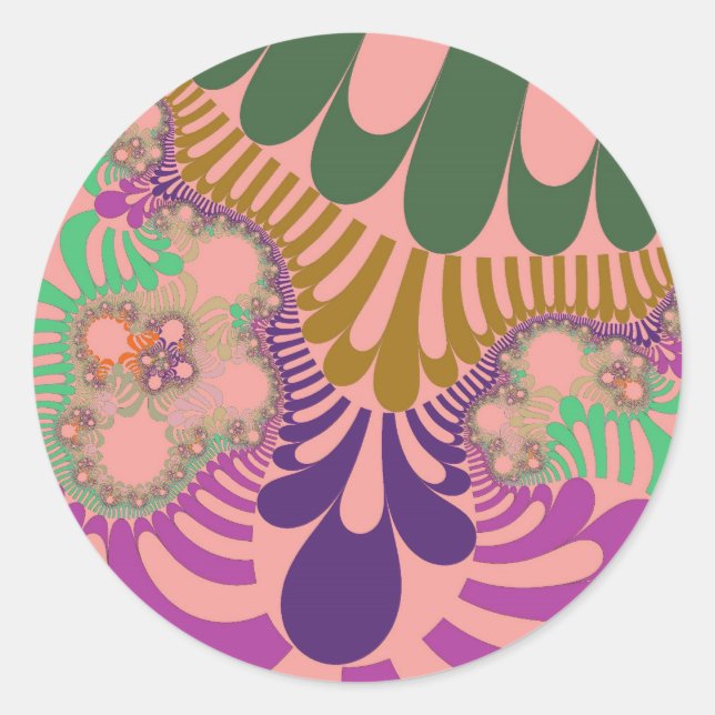 Adesivo Redondo Peach Rainbow Mod (Frente)