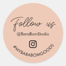 Peach Siga-nos no Instagram Package Sticker