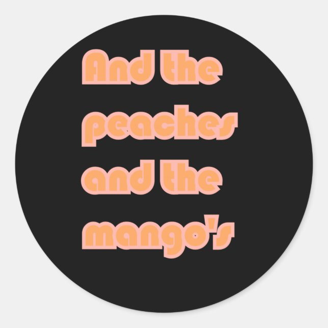 Adesivo Redondo Peaches Mango's Sticker (Frente)