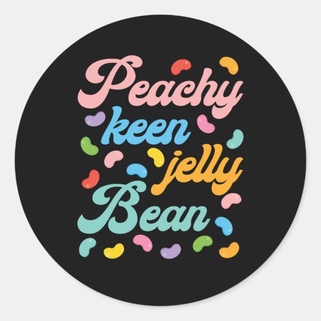 Adesivo Redondo Peachy Keen Jelly Bean (Frente)