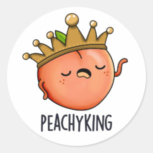 Adesivo Redondo Peachy King Engraçado Peach Pun