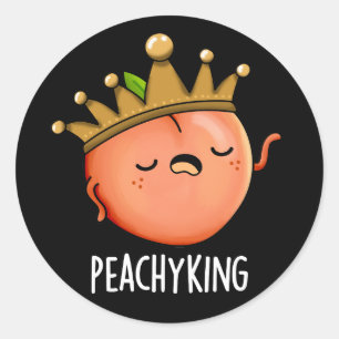 Adesivo Redondo Peachy King Engraçado Peach Pun Dark BG