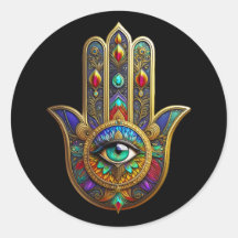 Peacock Color Flower Petals Hamsa Green Third Eye