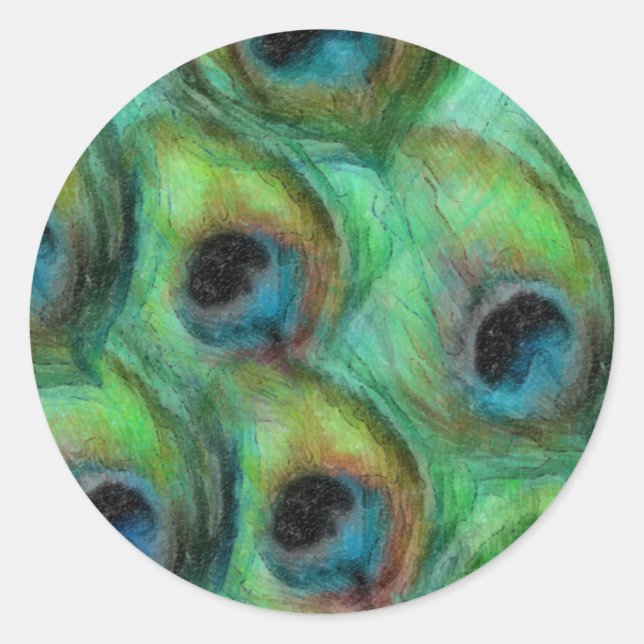 Adesivo Redondo Peacock Fantasy Set 1114 (Frente)