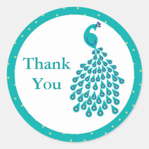 Adesivo Redondo Peacock Favor Sticker