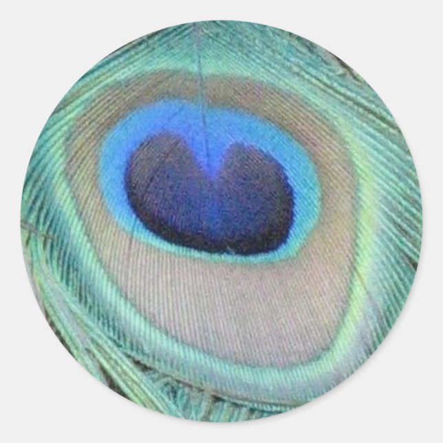 Adesivo Redondo Peacock Feather Sticker (Frente)