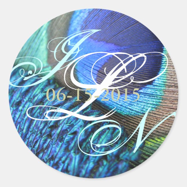 Adesivo Redondo Peacock Feather Sticker (Frente)