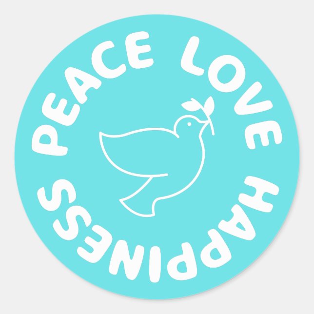 ADESIVO REDONDO PEALOVE FELICIDADE CLASSIC ROUND STICKER (Frente)