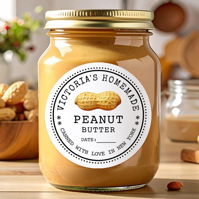 Adesivo Redondo Peanut butter canning (Criador carregado)