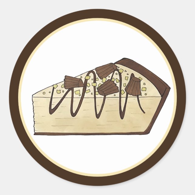 Adesivo Redondo Peanut Butter Pie Social Party Dessert Assar Venda (Frente)