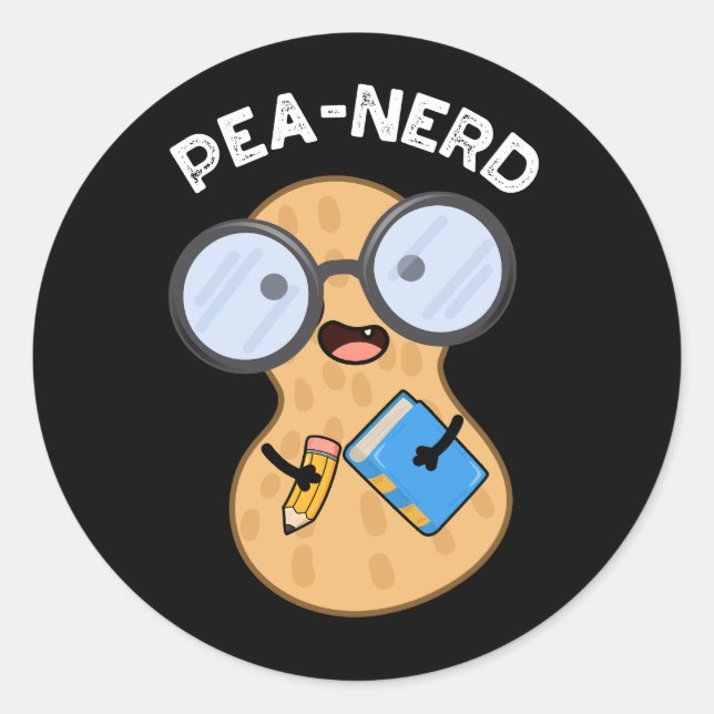 Adesivo Redondo Peanut Engraçado, Nerd Engraçado nerd De Ervilha D (Frente)