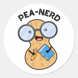 Adesivo Redondo Peão-nerd Engraçado, Nerd-de-amendoim