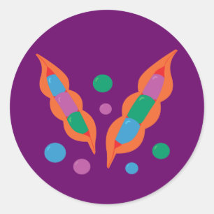 Adesivo Redondo Peapods Fantásticos