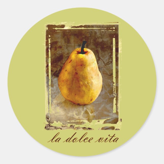 Adesivo Redondo Pear Art (Frente)