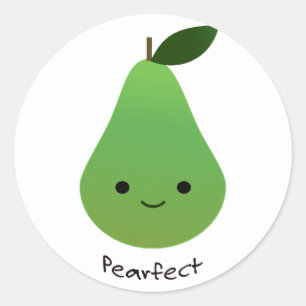 Adesivo Redondo Pearfect Cute Kawaii Pear