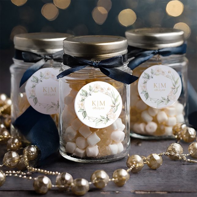 Adesivo Redondo Pearl Blush Floral Elegance Border ID989 (Criador carregado)