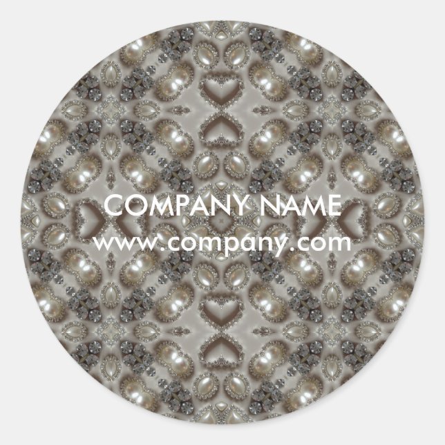 Adesivo Redondo pearl rhinestone cristalino Jewelry designer (Frente)