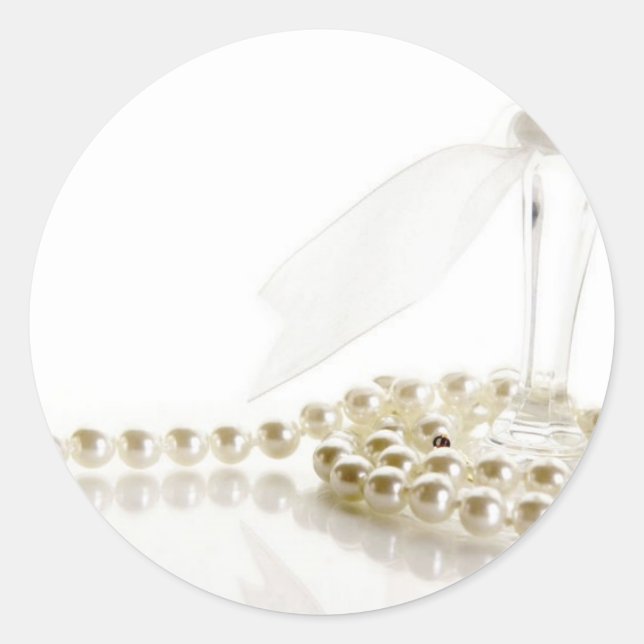 Adesivo Redondo Pearls De Casamento De Anéis (Frente)