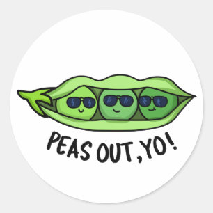 Adesivo Redondo Peas Fora Seu Engraçado Peas Pun