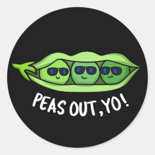 Adesivo Redondo Peas Fora Seu Engraçado Peas Pun Dark BG