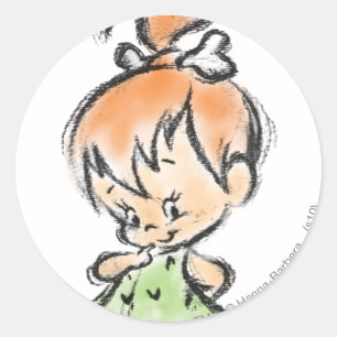 Adesivo Redondo PEBBLES™ - desenho desenhado à mão