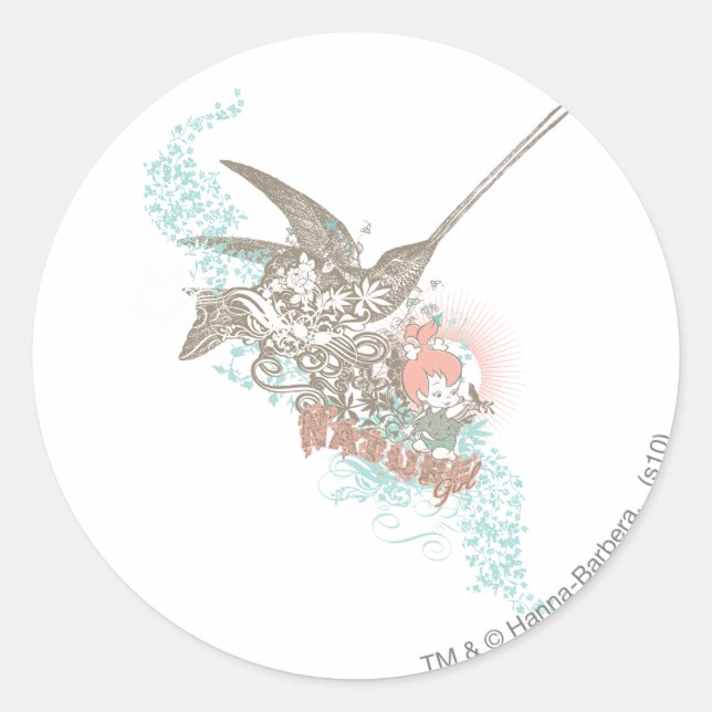 Adesivo Redondo PEBBLES™ Nature Girl (Frente)