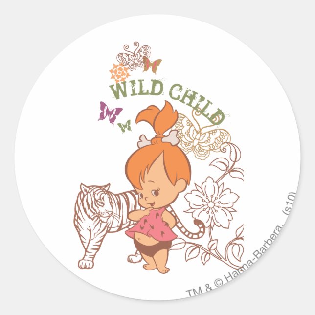 Adesivo Redondo PEBBLES™ Wild Child (Frente)