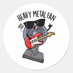 Adesivo Redondo Peça de Música Engraçada Com Ventilador Heavy Meta