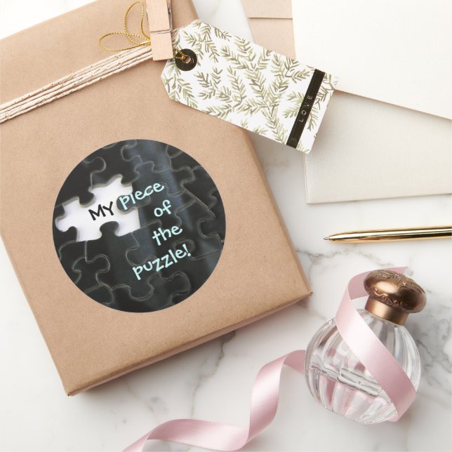 Adesivo Redondo Peça de Quebra-cabeça ausente (Presentear)