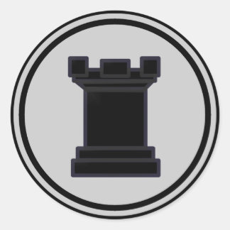 Adesivo Redondo Peça de Xadrez Black Rook