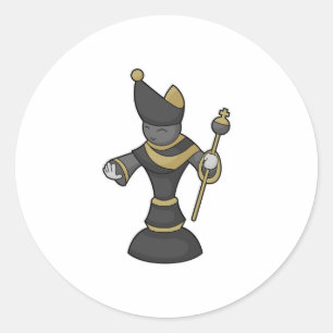 Adesivo Redondo Peça de xadrez Funcionarios Bishop Chess
