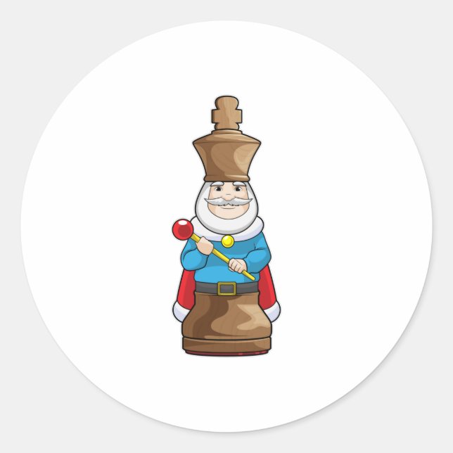 Adesivo Redondo Peça de xadrez King Chess (Frente)