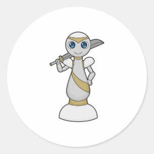 Adesivo Redondo Peça de xadrez para espadas