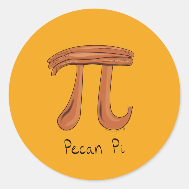 Adesivo Redondo Pecan Pi Gelados De Pi-Dia De Matemática (Frente)