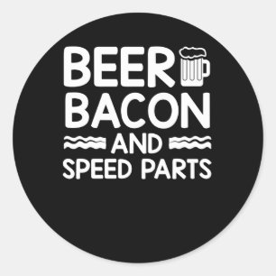 Adesivo Redondo Peças da velocidade do bacon da cerveja da cara