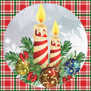 Adesivo Redondo Peças de Envelope para o Centro de Natal