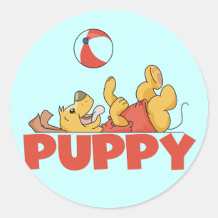 Adesivo Redondo Peças de Puppy Camisetas e presentes