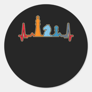 Adesivo Redondo Peças de xadrez para jogos de Conselho de pulsaç