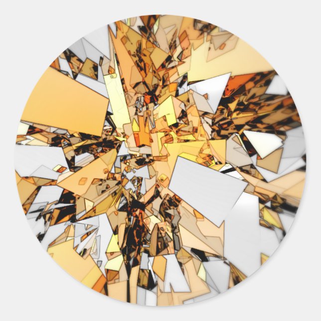 Adesivo Redondo Pedaços de Dourado (Frente)