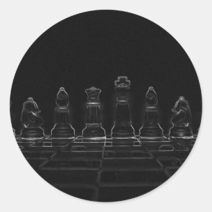 Adesivo Redondo Pedaços de xadrez